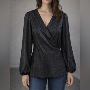 Jon & Anna Black Leopard Satin